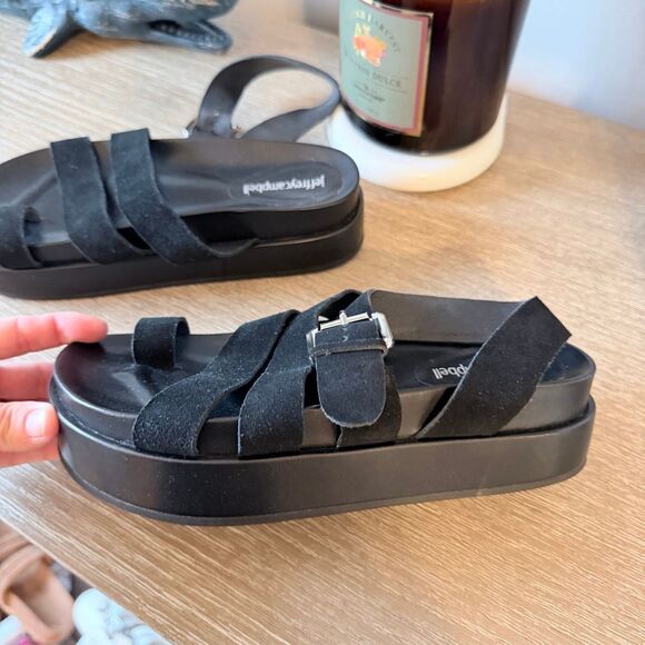 Jeffrey Campbell Hebrides Black Strappy Platform Sandals Size 6 - Picture 4 of 8
